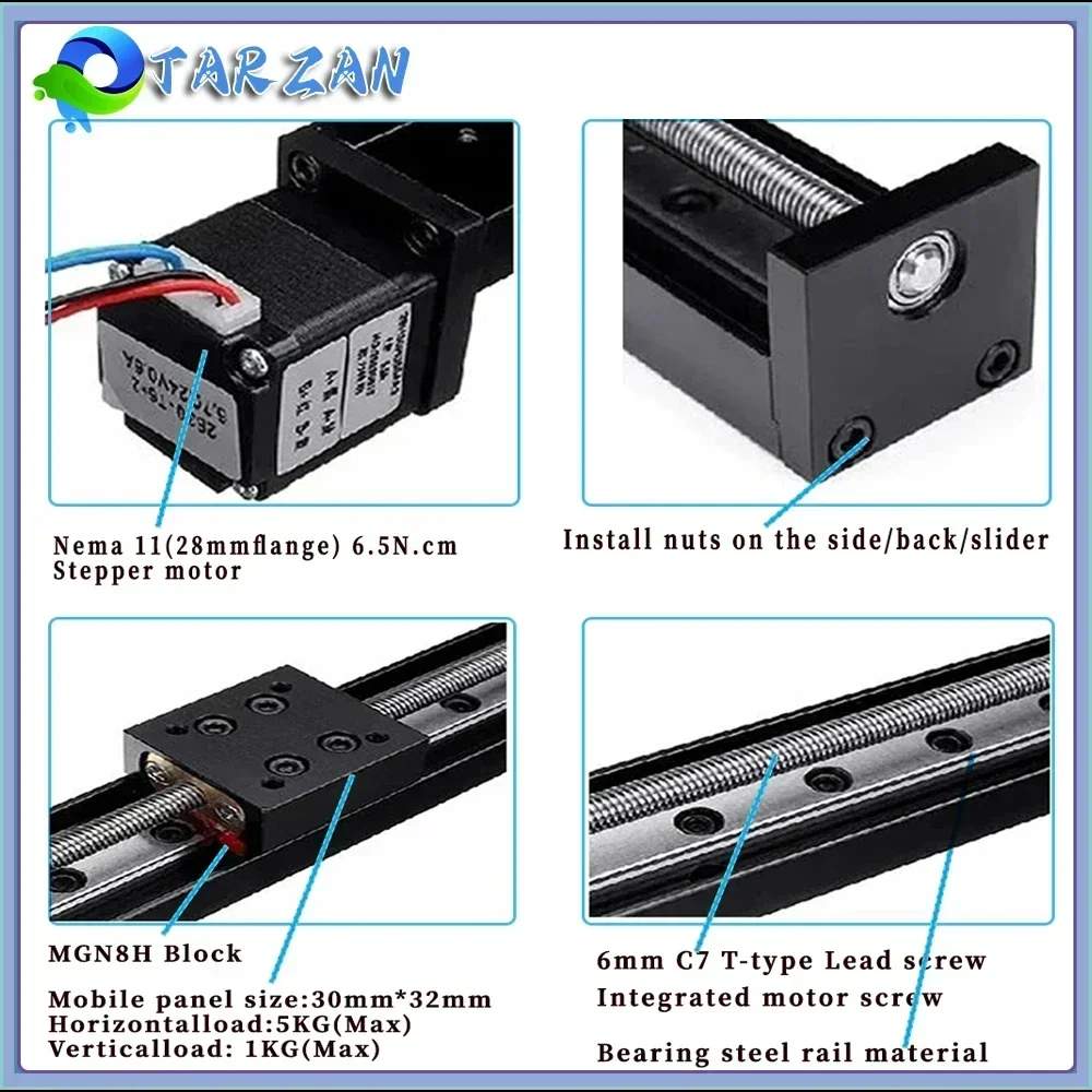 Mini T-type Sliding Table Line - огляд і ціна Linear Rail Mgn12H Set